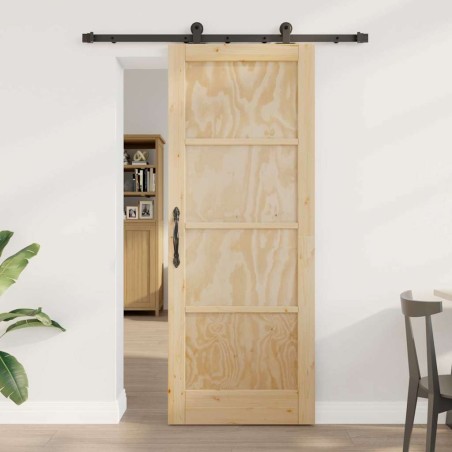 Porte Coulissante avec Quincaillerie 'ORKDAL'en Bois Massif de Pin 