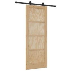Porte Coulissante avec Quincaillerie 'ORKDAL'en Bois Massif de Pin 