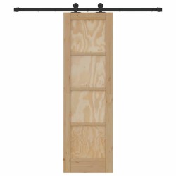 Porte Coulissante avec Ensemble de Quincaillerie 61x198,5 cm Bois Massif Pin 