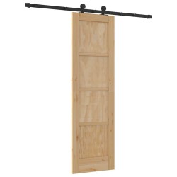 Porte Coulissante avec Ensemble de Quincaillerie 61x198,5 cm Bois Massif Pin 