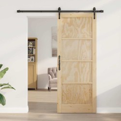 Porte coulissante avec matériel inclus 83x211 cm en bois massif de pin 