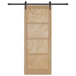 Porte coulissante avec matériel inclus 83x211 cm en bois massif de pin 