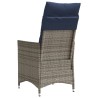Lot de 2 chaises de jardin inclinables avec coussins en résine tressée grise 