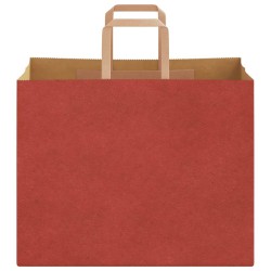 Sacs en papier 50 pcs avec poignées rouge 32x22x24 cm 