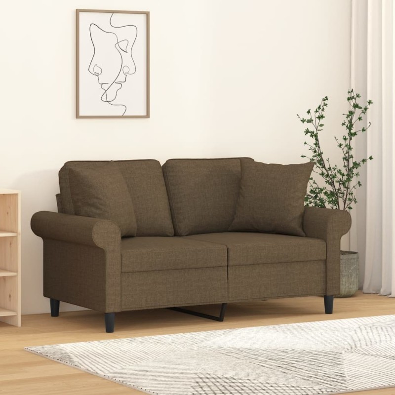 Coussins décoratifs lot de 2 Marron 40x40 cm Tissu 