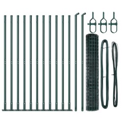 Clôture Euro avec 13 poteaux flangés 1,2 x 25 m en acier galvanisé 
