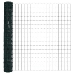 Clôture Euro avec 13 poteaux flangés 1,2 x 25 m en acier galvanisé 