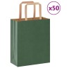Sacs en papier 50 pcs avec poignées vert 18x8x22 cm 