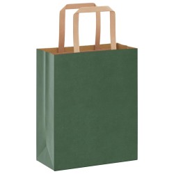 Sacs en papier 50 pcs avec poignées vert 18x8x22 cm 