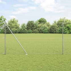 Clôture Euro de avec 7 poteaux pointus, 1,6 x 10 m en acier galvanisé 