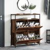 Cabinet à chaussures avec 4 tiroirs à rabat en bois ancien 100x34x112 cm 