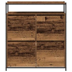Cabinet à chaussures avec 4 tiroirs à rabat en bois ancien 100x34x112 cm 