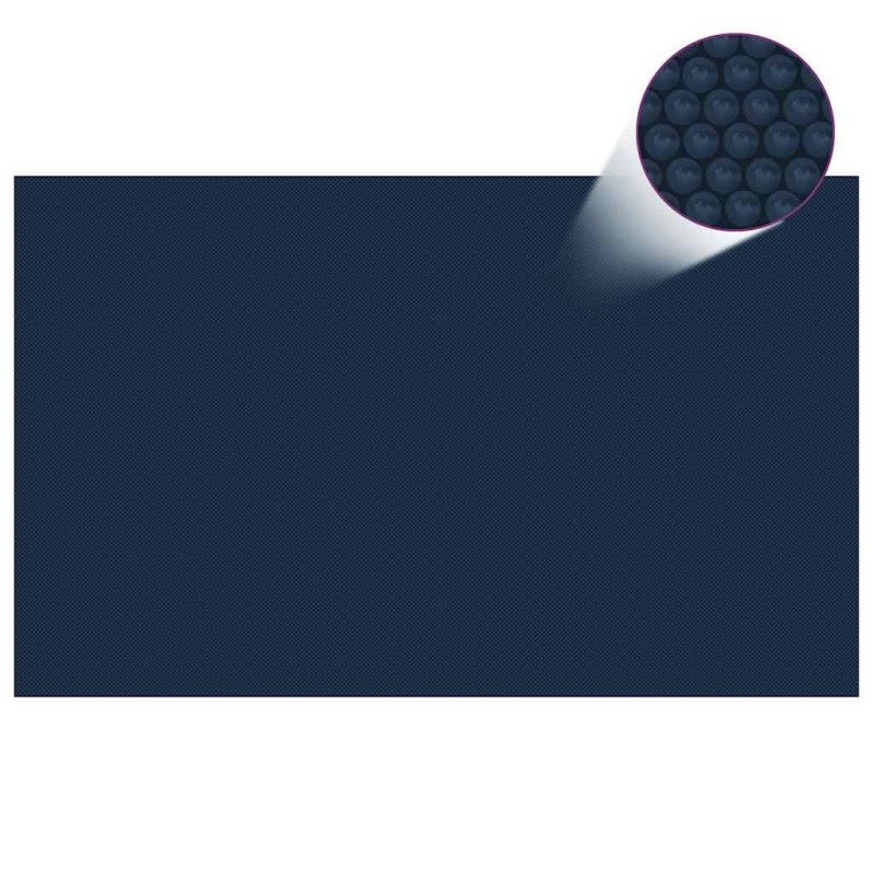 Film solaire de piscine flottant PE 260x160 cm Noir et bleu 