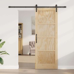 Porte coulissante avec kit quincaillerie 78x211 cm en bois massif de pin 
