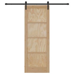 Porte coulissante avec kit quincaillerie 78x211 cm en bois massif de pin 