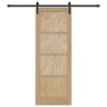 Porte coulissante avec kit quincaillerie 78x211 cm en bois massif de pin 