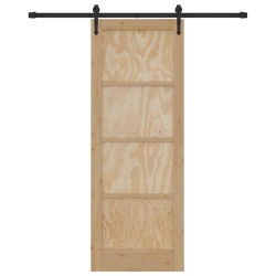 Porte coulissante avec quincaillerie 78x211 cm en bois massif de pin 