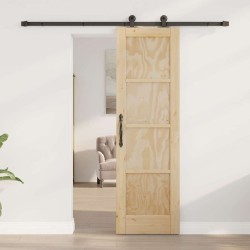 Porte coulissante avec kit matériel 61x198,5 cm Bois massif de pin 