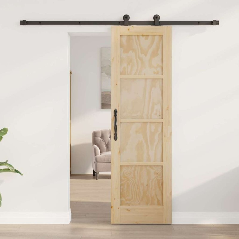 Porte coulissante avec kit matériel 61x198,5 cm Bois massif de pin 