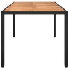 Table de jardin 190x90x75 cm Résine tressée et bois acacia Noir 