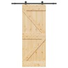Porte coulissante et kit de quincaillerie 80x210 cm pin massif 