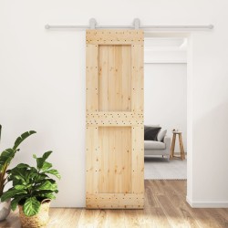 Porte coulissante et kit de quincaillerie 70x210 cm pin massif 