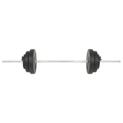 Barre d'haltères avec plaques 60 kg 