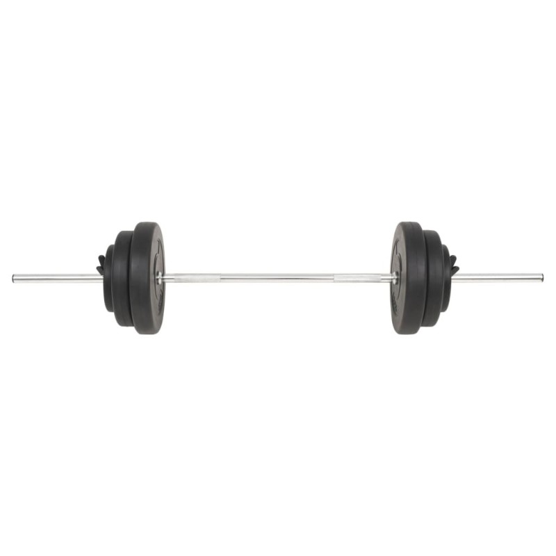 Barre d'haltères avec plaques 60 kg 