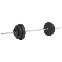 Barre d'haltères avec plaques 60 kg 