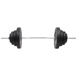 Barre d'haltères avec plaques 60 kg 
