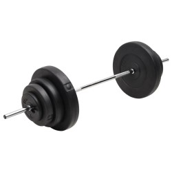 Barre d'haltères avec plaques 60 kg 