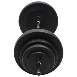 Barre d'haltères avec plaques 60 kg 