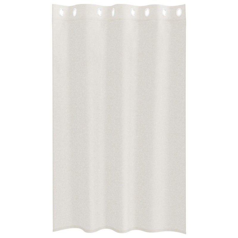 Rideaux avec des rideaux 2 pcs Crème 140 x 175 cm Polyester 
