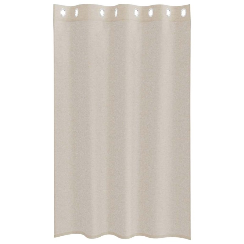 Rideaux avec des rideaux 2 pcs Sable 140 x 175 cm Polyester 