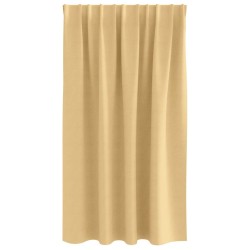 Rideaux avec des rideaux 2 pcs Beige 140 x 140 cm Polyester 