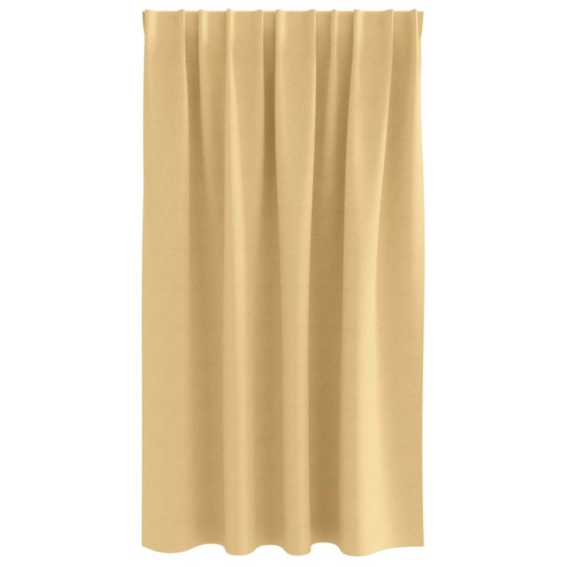 Rideaux avec des rideaux 2 pcs Beige 140 x 140 cm Polyester 