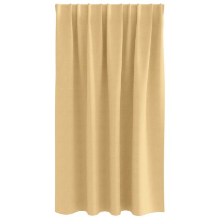 Rideaux avec des rideaux 2 pcs Beige 140 x 140 cm Polyester 