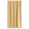Rideaux avec des rideaux 2 pcs Beige 140 x 140 cm Polyester 