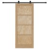 Porte coulissante avec matériel 83x202 cm en bois massif de pin 