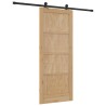 Porte coulissante avec matériel 83x202 cm en bois massif de pin 