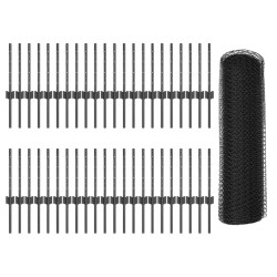 Piquets de Clôture 11 pcs U-Channel Gris 40 cm Acier 