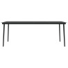 Table à dîner de jardin Noir 200x100x74 cm Acier et verre 