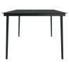 Table à dîner de jardin Noir 200x100x74 cm Acier et verre 