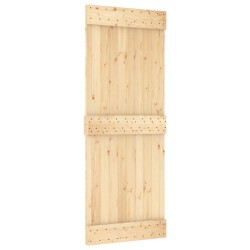 Porte coulissante et kit de quincaillerie 80x210 cm pin massif 