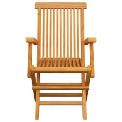 Chaises de jardin avec coussins crème lot de 2 Bois teck massif 