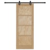 Porte Coulissante avec Matériel 78x202 cm Bois Massif de Pin 