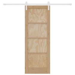 Porte coulissante avec kit 73.5x198.5 cm Bois massif en pin 