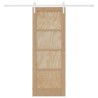 Porte coulissante avec kit 73.5x198.5 cm Bois massif en pin 