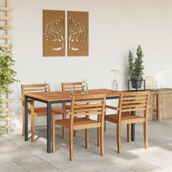 Table de jardin 150 x 90 x 75 cm, en bois d'acacia massif et métal 
