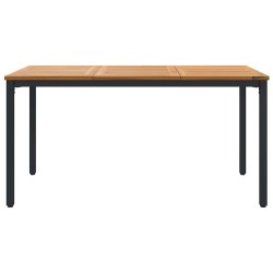 Table de jardin 150 x 90 x 75 cm, en bois d'acacia massif et métal 